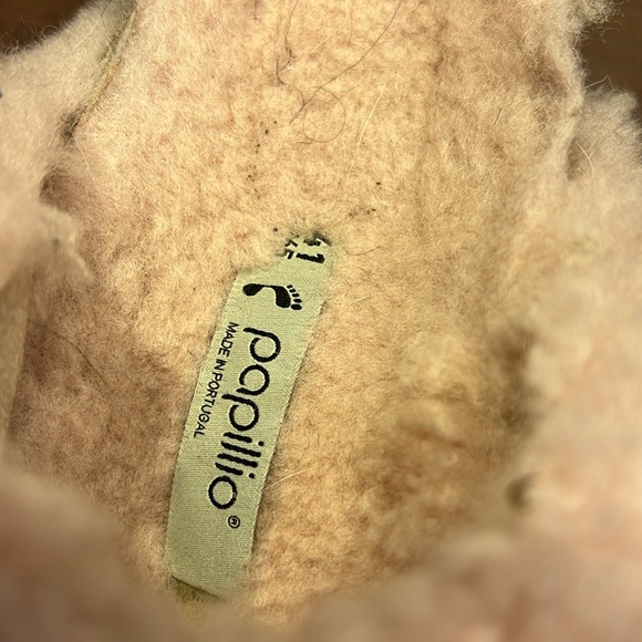 Birkenstock Arizona Teddy Shearling Platform Sandals Pink Big Buckle 40EU - Picture 3 of 4